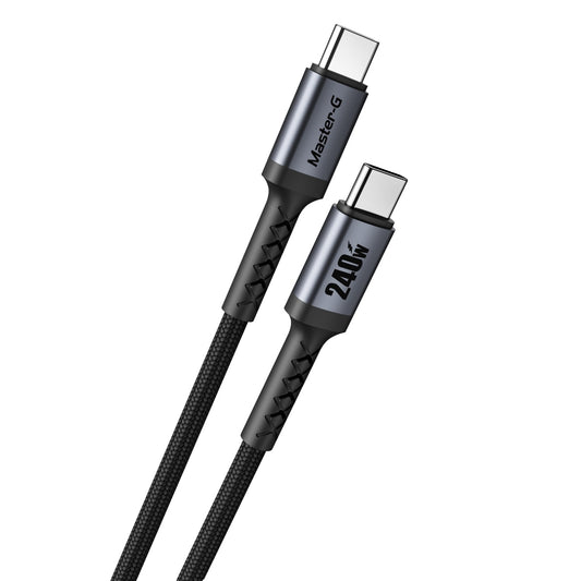 Cable De Carga Rápida Usb-C a C Antinudos 240W 2M Master-G