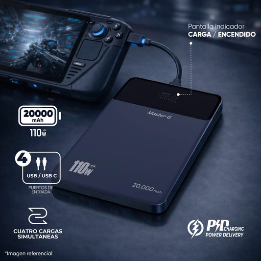 Cargador Slim Portátil Notebook 20000Mah 110W PD Master-G