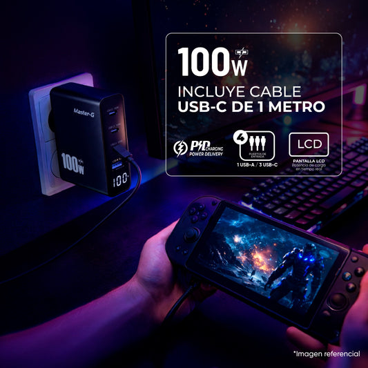 Cargador Portátil Carga Rápida 100w + Cable USB-C Master-G