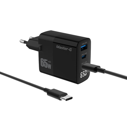 Cargador Portátil Carga Rápida 65w + Cable USB-C Master-G