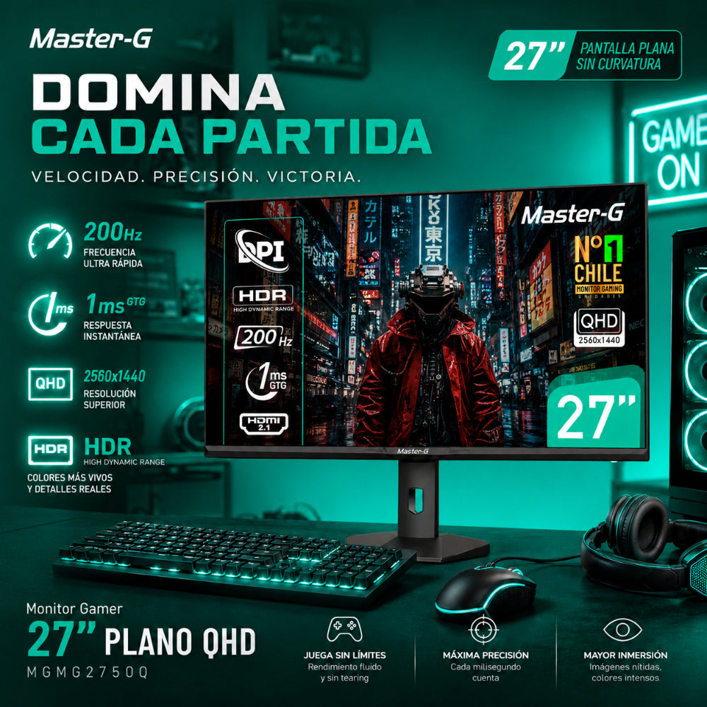 Monitor Gamer 27" QHD IPS Pivote 90 200Hz 1Ms MGMG2750Q
